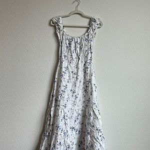 Reformation Linen Floral Midi Dress